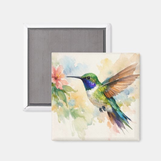 Watercolor Hummingbird Magneet (Voorkant / Achterkant)