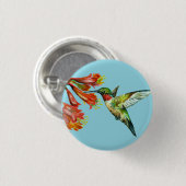 Watercolor Hummingbird Ronde Button 3,2 Cm (Voorkant /achterkant)
