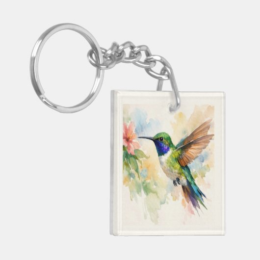 Watercolor Hummingbird Sleutelhanger (Voorkant Links)