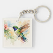 Watercolor Hummingbird Sleutelhanger (Achterkant)