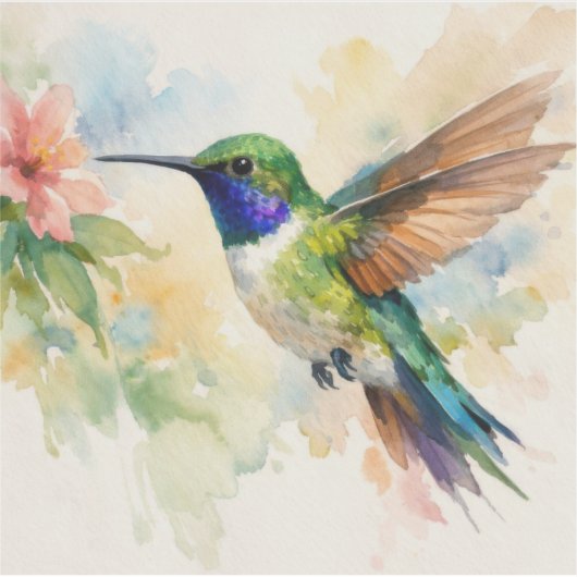 Watercolor Hummingbird Sticker (Voorkant)
