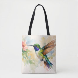 Watercolor Hummingbird Tote Bag