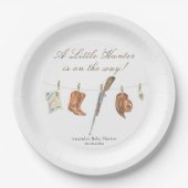 Watercolor Hunter Baby Shower Papieren Bordje (Voorkant)