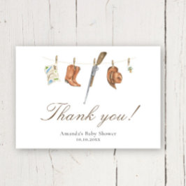 Watercolor Hunter Baby Shower Thank you Bedankkaart