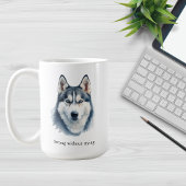 Watercolor Husky + Aangepaste Quote Koffiemok