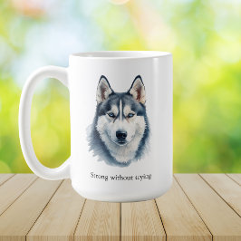 Watercolor Husky + Aangepaste Quote Koffiemok