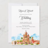 Watercolor Huwelijk San Miguel de Allende Kerk Kaart (Voorkant)