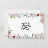 Watercolor huwelijksaanzoekcadeau met wilde bloeme bedankkaart (Achterkant)