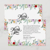 Watercolor huwelijksaanzoekcadeau met wilde bloeme bedankkaart (Voorkant / Achterkant)
