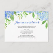 Watercolor Hydrangea Blauwe Bloemige Arrangementen Informatiekaartje (Voorkant)