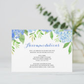 Watercolor Hydrangea Blauwe Bloemige Arrangementen Informatiekaartje (Staand voorkant)