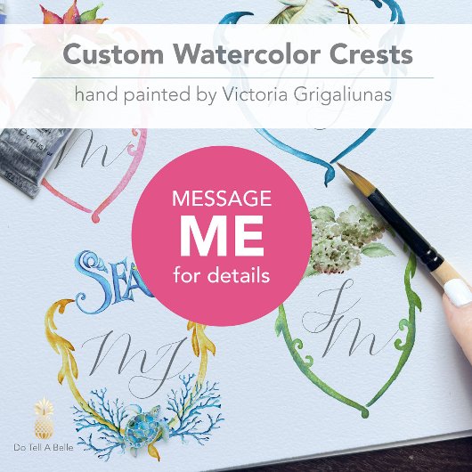 Watercolor Hydrangea Crest Wedding Invitations Kaart