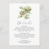 Watercolor Hydrangea Details Card for Wedding Kaart (Voorkant)