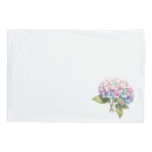 Watercolor Hydrangea Floral Pattern Kussensloop (Achterkant)
