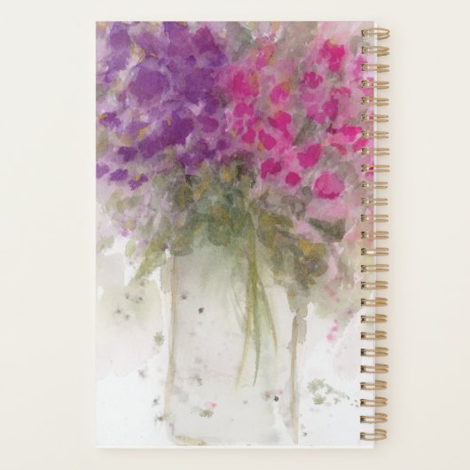 Watercolor Hydrangea Floral Planner (Achterkant)