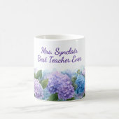 Watercolor Hydrangea Leraar Waardering Script Koffiemok (Center)