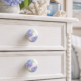 Watercolor Hydrangea's Chic Bloemstuk Keramische Knop