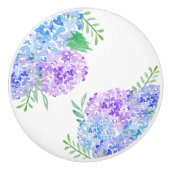 Watercolor Hydrangea's Chic Bloemstuk Keramische Knop (Voorkant)