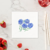 watercolor, hydrangeas cocktail, napkins servet (Insitu)