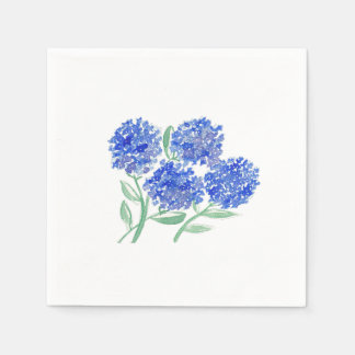 watercolor, hydrangeas cocktail, napkins servet