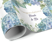 Watercolor Hydrangeas “Congratulations” Wrapping  Cadeaupapier (Rol Hoek)