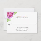 Watercolor Hydrangeas Pink Shades Wedding  RSVP Kaartje (Voorkant)