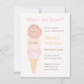 Watercolor Ice Cream Verjaardagsfeestje Uitnodigin Kaart (Voorkant)