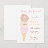 Watercolor Ice Cream Verjaardagsfeestje Uitnodigin Kaart (Voorkant / Achterkant)