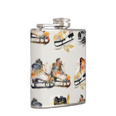 Watercolor Ice Skates with Autumn Leaves Pattern   Heupfles (Rechts)