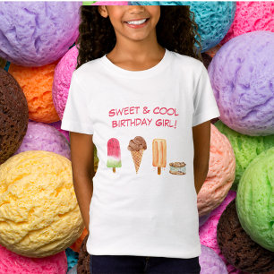 Watercolor ijs en ijslolly's Zoet en Koel T-shirt