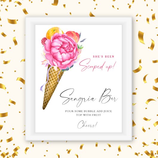Watercolor ijs - sangria bar poster