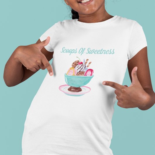 Watercolor Ijs Sundae Kinderen T-shirt