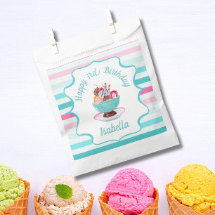 Watercolor Ijs Sundae Verjaardag Bedankt Bedankzakje