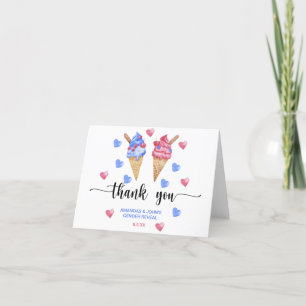 Watercolor ijs Thank you geslacht onthulling Bedankkaart
