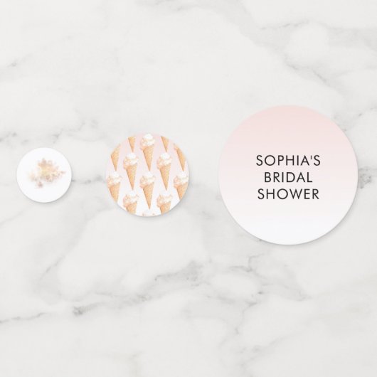 Watercolor Ijsje Bruidsdouche   Confetti (Achterkanten)