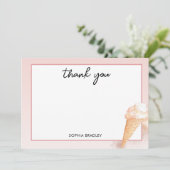 Watercolor Ijsje Bruidsfeest Dankkaart Bedankkaart (Staand voorkant)