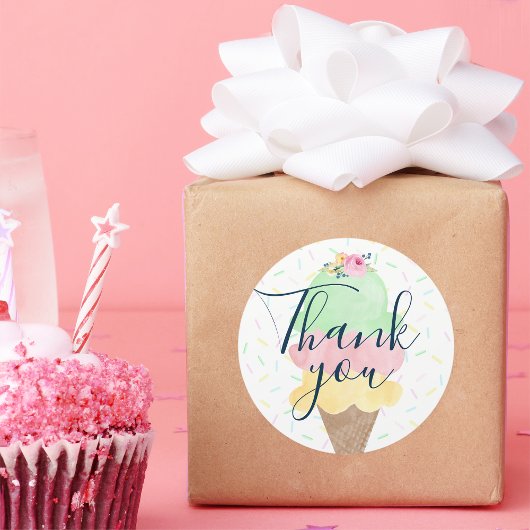 Watercolor Ijsje Dank Je Wel Stickers