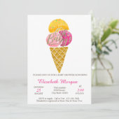Watercolor Ijsje Oh Baby Zomer Baby Shower  Kaart (Staand voorkant)
