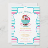 Watercolor Ijsje Sundae Baby Shower Kaart (Voorkant)