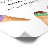 Watercolor Ijsje Verjaardagsfeestje Poster (Hoek)