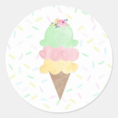 Watercolor Ijsstokerstickers Ronde Sticker (Voorkant)