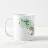 Watercolor Illustrated Map Costa Rica | Monogram Koffiemok (Links)