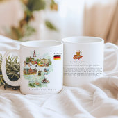 Watercolor Illustrated Map Germany | Monogram Koffiemok
