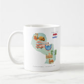 Watercolor Illustrated Map Paraguay | Monogram Koffiemok (Links)
