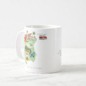 Watercolor Illustrated Map Suriname | Monogram Koffiemok (Voorkant links)