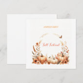 Watercolor illustratie Herfst Festival Feestdagenkaart (Voorkant / Achterkant)