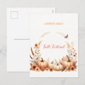 Watercolor illustratie Herfst Festival Feestdagenkaart (Voorkant / Achterkant)