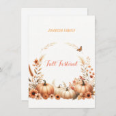 Watercolor illustratie Herfst Festival Kaart (Voorkant / Achterkant)