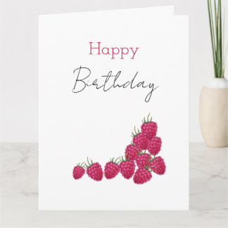 Watercolor Illustratie van Frambozen Kaart