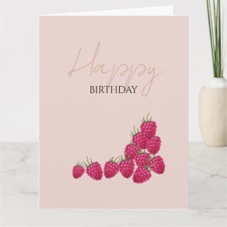 Watercolor Illustratie van Frambozen Kaart